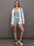 Contrast Melt Biker Short - Sage / White