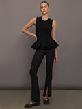 Peplum Sweater Tank - Black