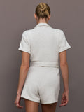 Short Romper in Interlock - Moonbeam Heather