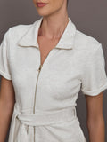 Short Romper in Interlock - Moonbeam Heather