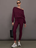 Off Shoulder Sweatshirt in French Terry - Fig