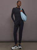 Mock Neck Long Sleeve in Soft Luxe - Heather Black
