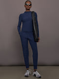 Mock Neck Long Sleeve in Soft Luxe - Heather Navy Blazer