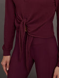 Knot Front Sweater - Fig
