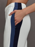 Wide Leg Track Pant in Scuba - Ivory