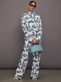 Toile Half Zip - Navy Toile
