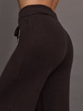 Striped Sweater Pant - Chocolate Torte / Off White