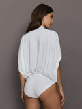Super OS Sleeveless BF NK Shirt Bodysuit - White