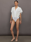 Super OS Sleeveless BF NK Shirt Bodysuit - Snow White