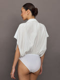 Super OS Sleeveless BF NK Shirt Bodysuit - Snow White