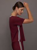 Sienna V Neck Tee - Red