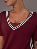 Sienna V Neck Tee - Red