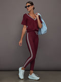 Sienna V Neck Tee - Red